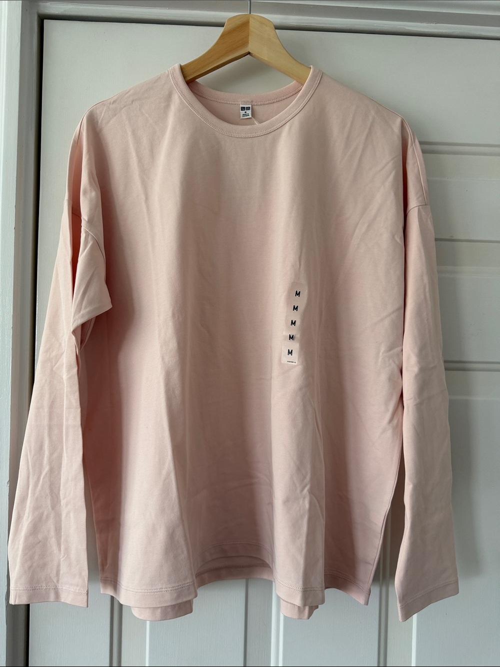 Uniqlo Men's Long Sleeve Crewneck Shirt - Pale Pink